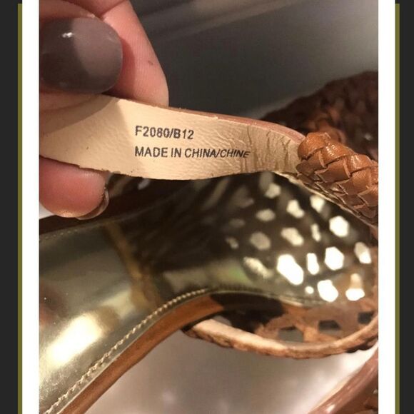 Coach zany woven calf vachetta espadrille stacked stilletto heels shoes Sz 10 - Picture 5 of 7